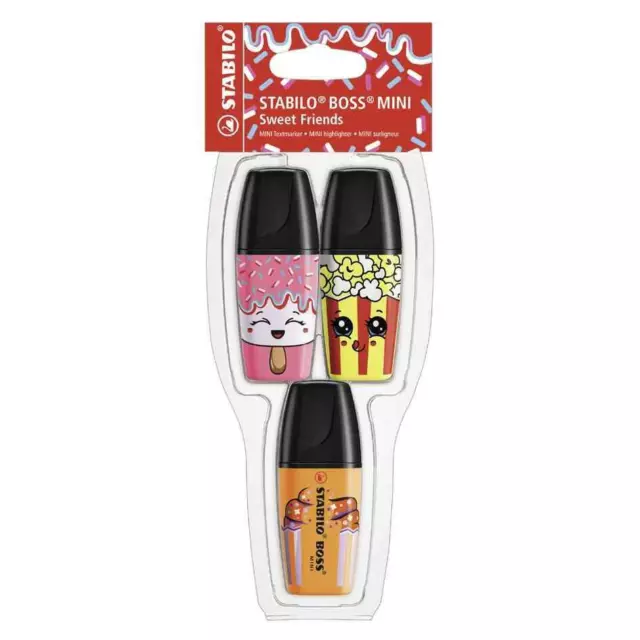 [Ref:07/03-58] STABILO Etui de 3 Surligneur BOSS MINI Sweet Friends rose jaune