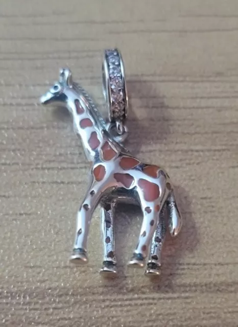 Authentic L'Amour 925 Sterling Silver Giraffe Dangle Charm