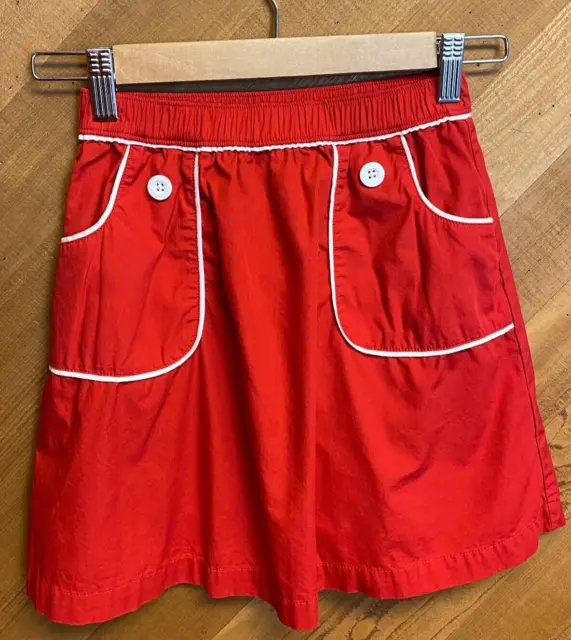 Girl's Kids HANNA ANDERSSON Size 140 (10) Red Cotton Skirt w/Pockets, 1667