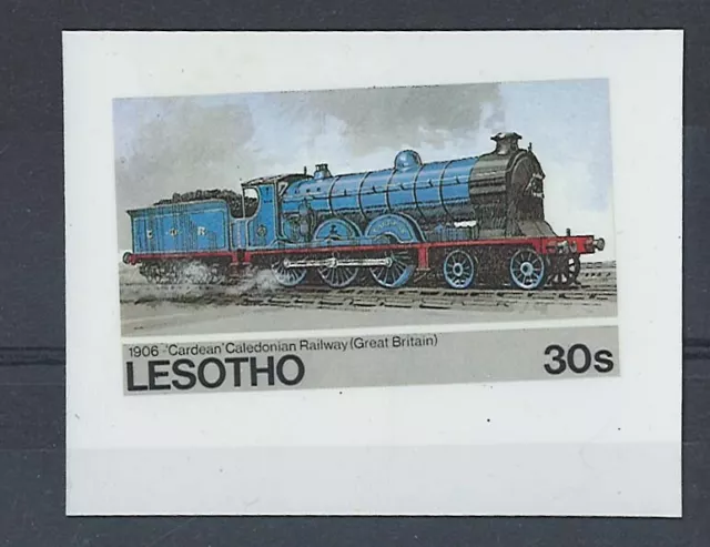 Lesotho 1984 Railway: 30s engine sg607 fine imperf die proof in colour, ex arc