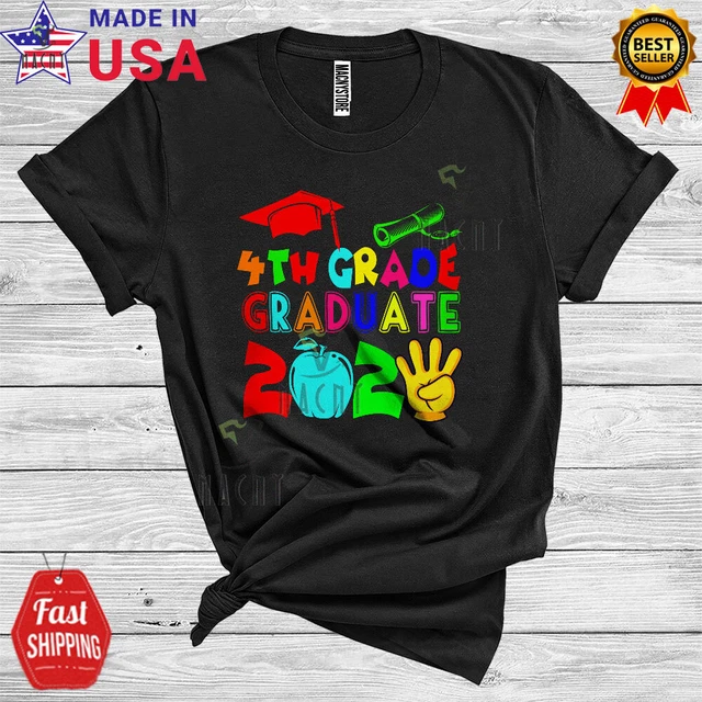 4TH GRADE GRADUATE 2024 Last Day of School Graduation Colorful TShirt