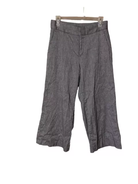 Banana Republic Wide Leg Crop Pants Capris Women’s Size 2 Linen Blend High Rise