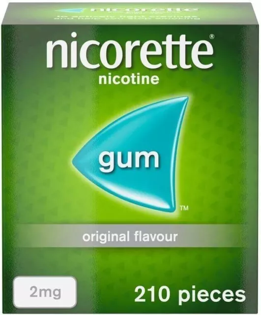 Nicorette Original Flavour Sugar-Free Gum 2mg Nicotine - 210 Pieces