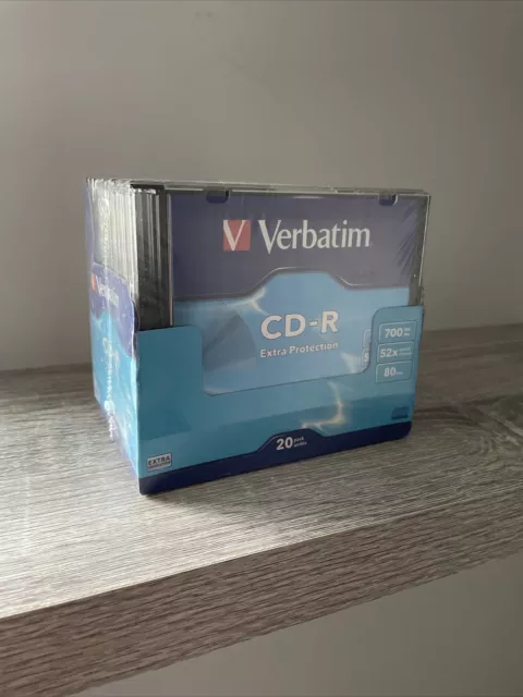 Verbatim CD-R Sealed Box Of 20 Blank Discs / 80 Min / 52x / 700mb / New