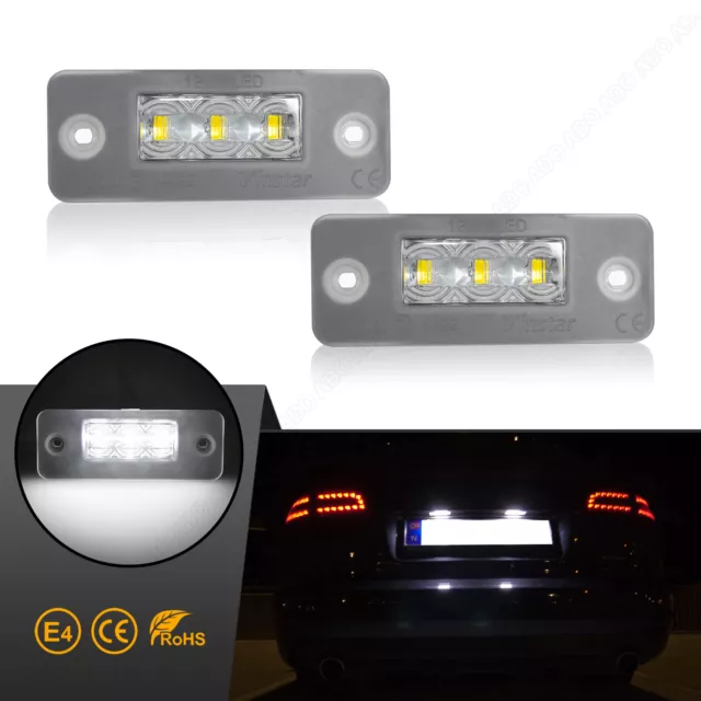 2x LED Kennzeichenbeleuchtung Weiß für Audi A8 D3 4E 02-10 Kennzeichenbeleuchte