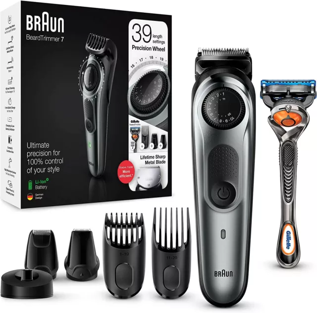 Regola barba Uomo a batteria Braun BT7240, taglia capelli e rifinitore viso