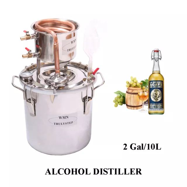 Alcohol Distiller Copper Moonshine Still Whisky Bourbo Spirits Alcohol Brew Kit