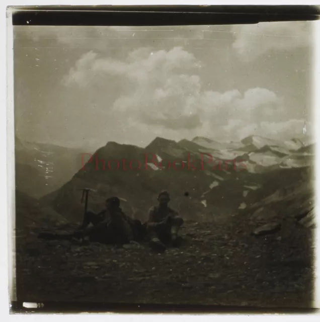 FRANCE Col du Palet Savoie Photo 1929 Plaque de verre Stereo Vintage 