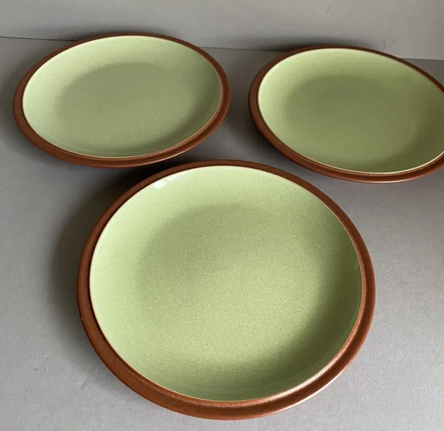 Denby Juice Set Of 3 Tea/side Plates Apple Green
