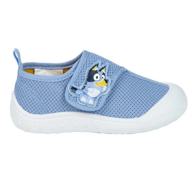 Chaussures D'école Fille Bluey - Basket Mary Jane Avec Bride Cœur - Semelle Décorée Bluey Et Bingo - Noir