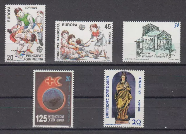 Andorra Spagnola (1989) Anno Completo Nuovo MNH Spain - edifil 213/217