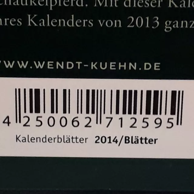 ERZGEBIRGE*   WENDT UND KÜHN   * KALENDERBLÄTTER 2014 *    Verpackung ungeöffnet