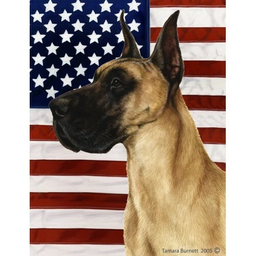 Patriotic (D2) House Flag - Fawn Great Dane 32020