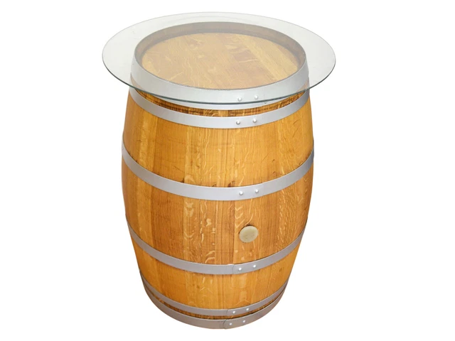 Weeco Mobile Bar A Forma Di Botte In Legno Di Faggio – Portabottiglie Per Vino, Whisky E Birra, Stile Industriale Vintage, Colore Wengè