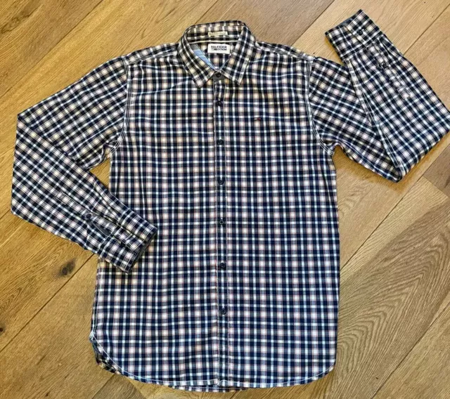 Tommy Hilfiger Shirt Long Sleeved In Checkered Print Size Small