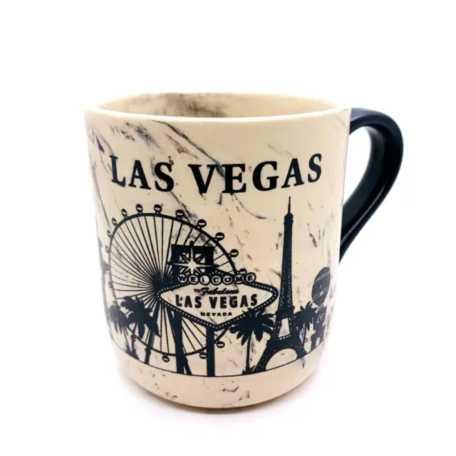 Embossed Las Vegas Skyline Attractions Swirled Stoneware Coffee Tea Mug Cup