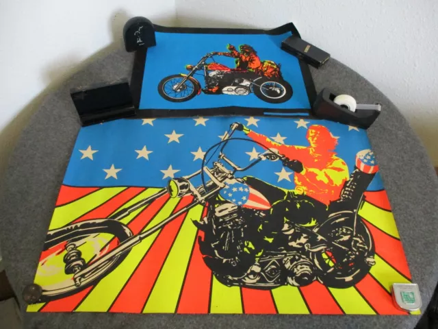 1969-70 Easy Rider Peter Fonda Super Cycle & Hopperfinger Black Light Posters