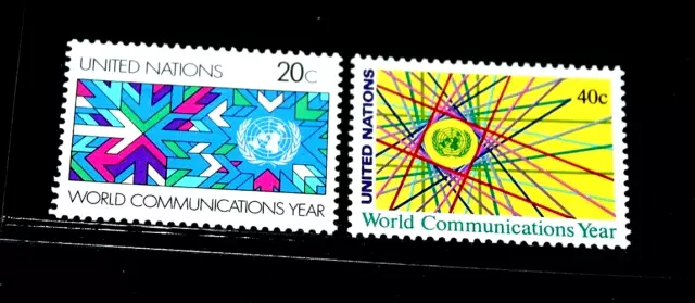 United Nations 1983 Un Communications Year Issues In Set Of 2 Fine M/N/H