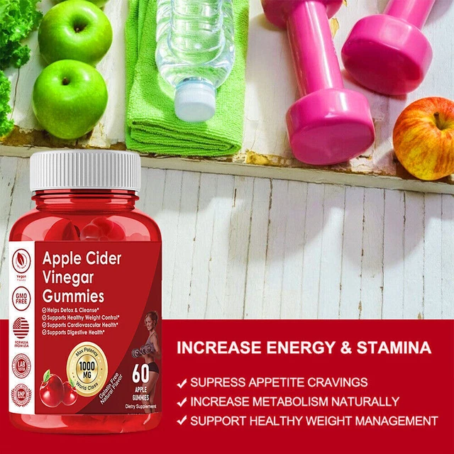 APPLE CIDER VINEGAR Gummies with The Mother Weight Loss Support 60