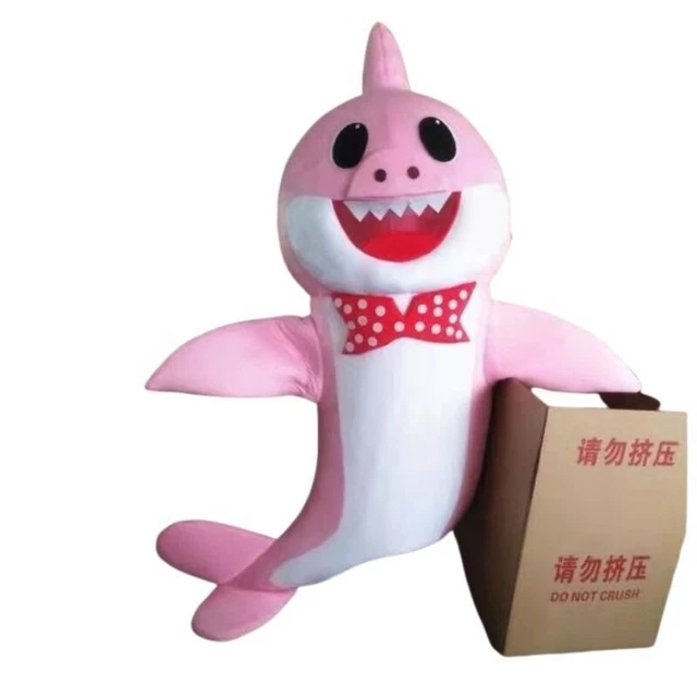 PINK BABY SHARK Mascot Adult Costume Kids Birthday Halloween Party