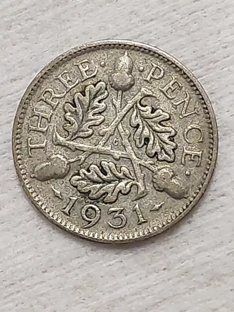 1931 3d Threepence George V Three Pence Silver Collectable Grade
