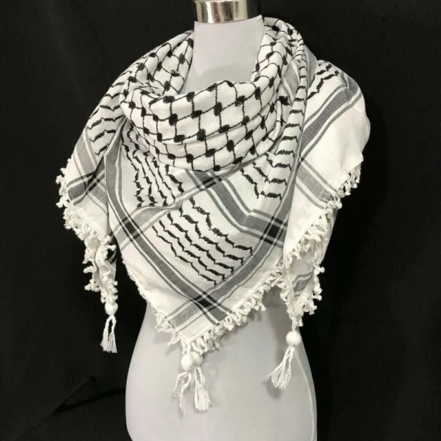Keffiyeh árabe Shemagh, bufanda original tipo Palestina, algodón Kufiya Arafat