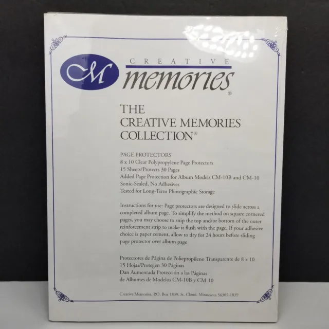 Protectores de página de álbum de recortes Creative Memories 8x10 15 hojas 8 x 10 transparentes NUEVOS
