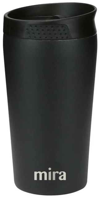 MIRA 12 oz Stainless Steel Insulated Coffee Travel Mug for Coffee & Tea Black