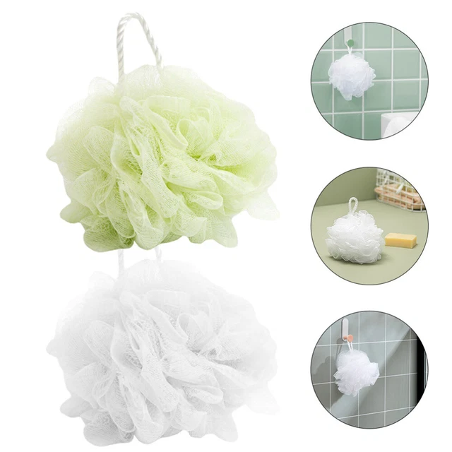 2 piezas cómodas bolas de baño lavavajillas de limpieza frotar baño bola de baño