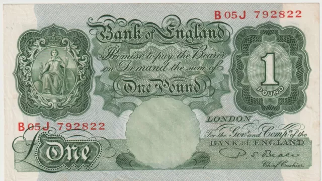 1949 - 1955 Bank of England 1 Pound Banknote - P#369b - Fine - # 31823