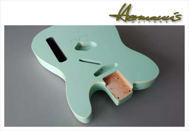 Tele/ TL Real Nitro Finished Alder Body, Cream Bindings High Gloss Surf Green