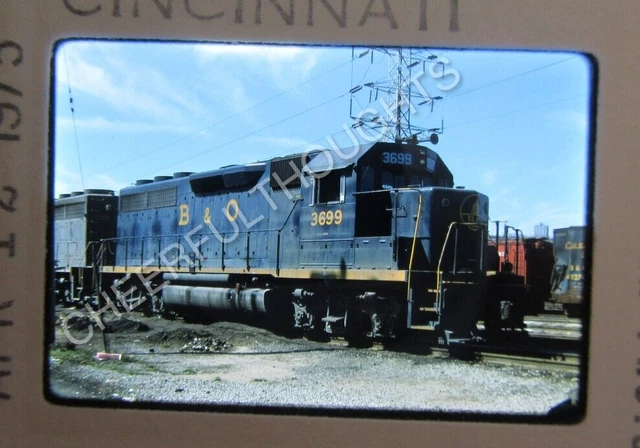 Original  '75 Kodachrome Slide B&O Baltimore Ohio 3699 GP40 Cincinnati, OH 37Q43