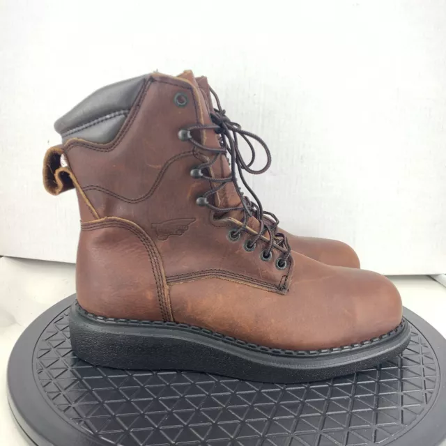 Red Wing Mens Size 8 Boots Shoes Brown Leather Steel Toe Electrical Safety Work