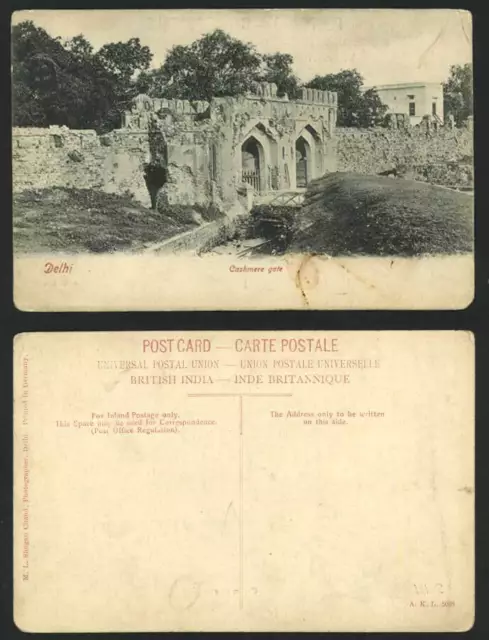 India Old Postcard Kashmir Gates Cashmere Gate at Delhi
