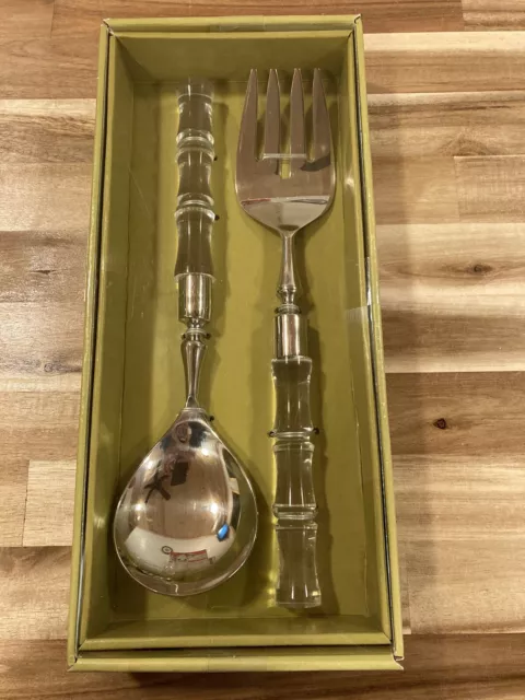 Pier 1 Imports Serveware Set  Salad Server Cater Spoon Fork Contains 2 Utensils