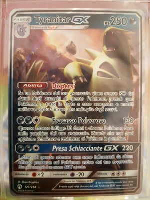 Carte Pokemon Gx Italiano Tyranitar GX Ultra Rara 121/214 Tuoni Perduti Usato 