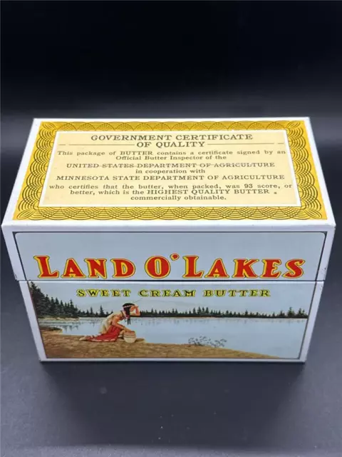 LAND O LAKES Sweet Cream Butter Government Vintage Recipe Tin with Cards