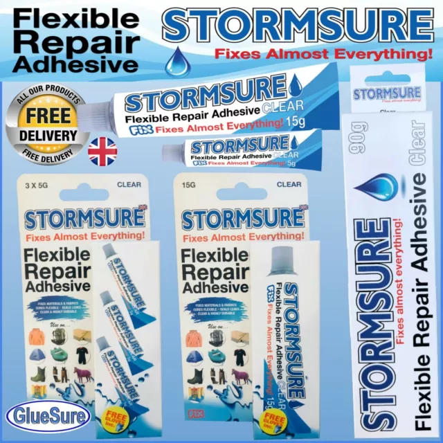 Stormsure Clear Flexible Repair Adhesive Glue Tent Rips Holes Boot Shoe Awnings