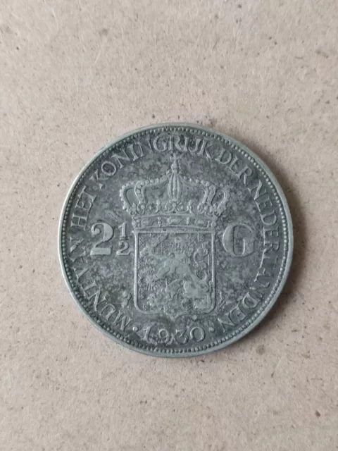 Monnaie - Pièce Argent - Pays-Bas - Reine Wilhelmina - 2 1/2 Gulden 1930