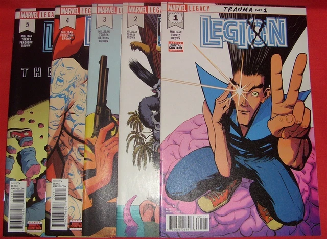 Legion 1-5 Marvel Comic Set Complete Legacy Truma Milligan Torres Brown 2018 Nm