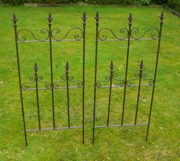 2 Steck Rankgitter Zaunelement Gartenzaun Eisen Antik Landhausstil Garten Zaun