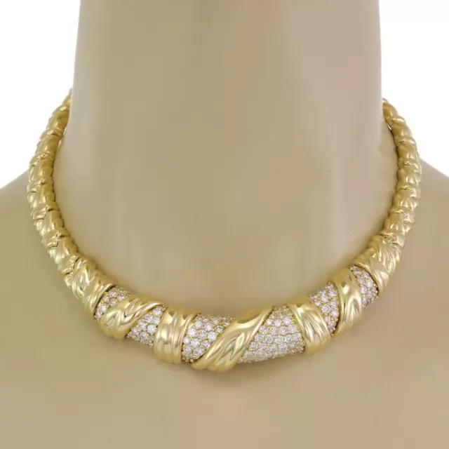 67494 Jose Hess Diamond 18k Yellow Gold Graduated Collar Necklace 67494 Jose Hess Diamond 18k Yellow Gold Graduated Collar Necklace