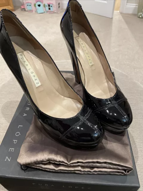 SCARPE CORTE DONNA PURA LOPEZ nere in vernice con plateau taglia UK6 5 EU40 EUR 10 82 PicClick IT