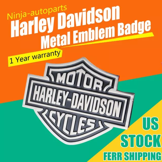 Harley Davidson Chrome Metal Decal Motorcycle Body Tank Emblem Badge Brand New