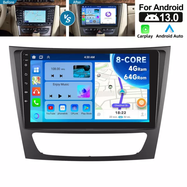 4G+64G Autoradio Für Mercedes Benz CLS E-Class W211 W219 Andriod 13 GPS Carplay