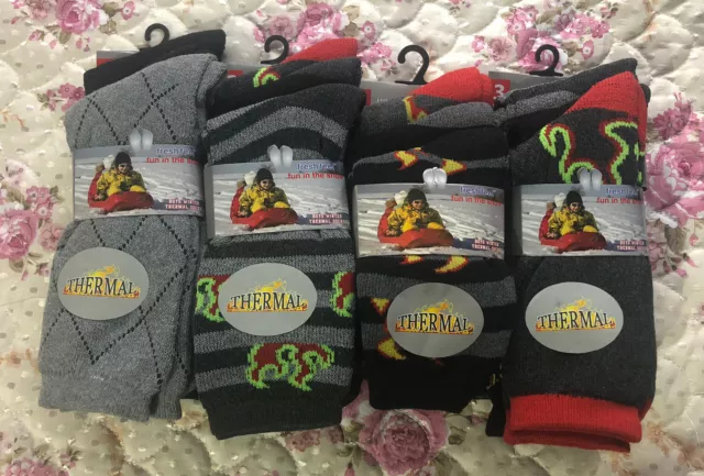 3-12 Pairs Kids Children Boys Girls Soft Thick Thermal Heat Warm Winter Socks.