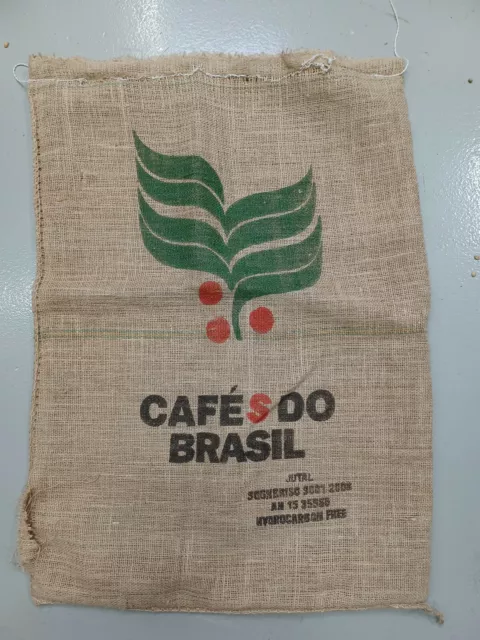 Cafe's Do Brasil Burlap Coffee Bean Sack Bag - Approx  - Made in Brazil