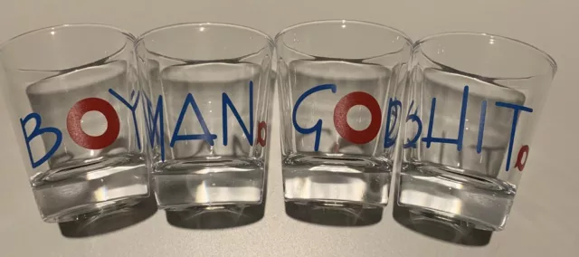 Phish 2oz YEM Lyrics Glass Shot Glasses Set (4) Boy Man God Sh!t ⭕️