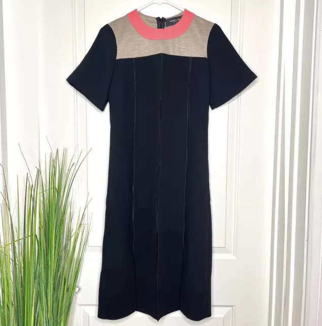 Derek Lam New York Colorblock Short Sleeve Slit Hem Runway Shift Dress Size 2 2