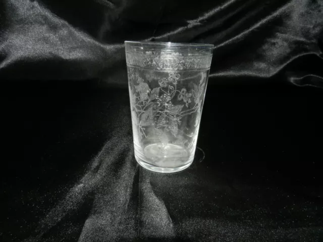 Ancien verre de mariage en cristal dégagé à l'acide Baccarat / St Louis